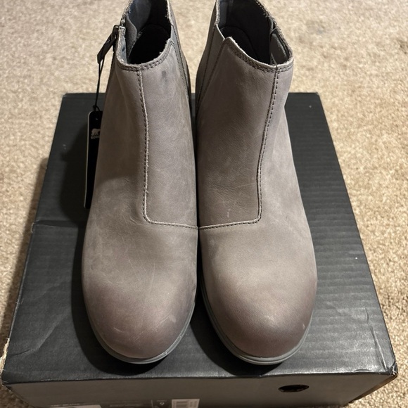 Sorel Evie zip wedge boot 9 grey Quarry - Picture 2 of 6